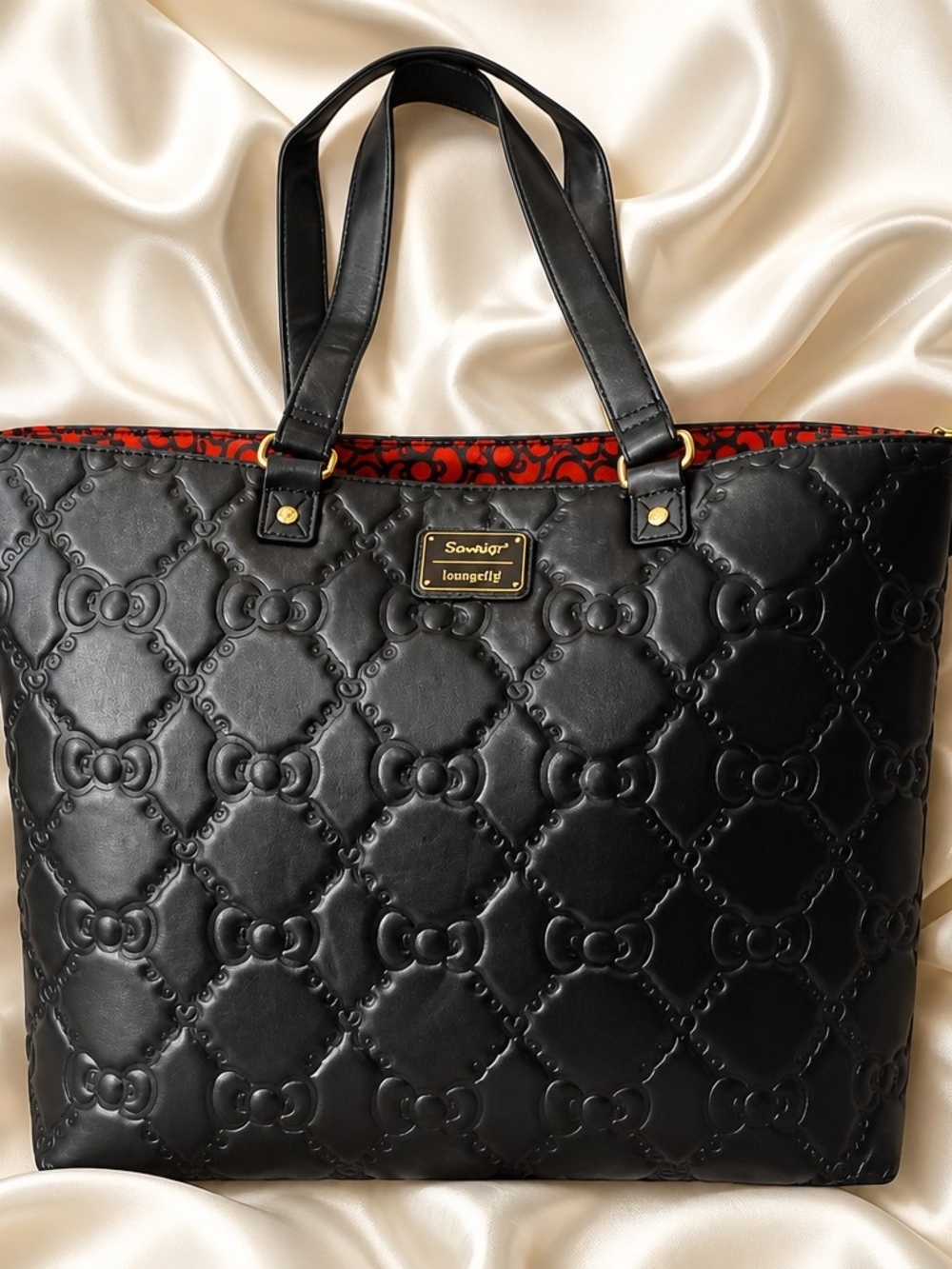 Loungefly Black Bows Embossed Tote Bag